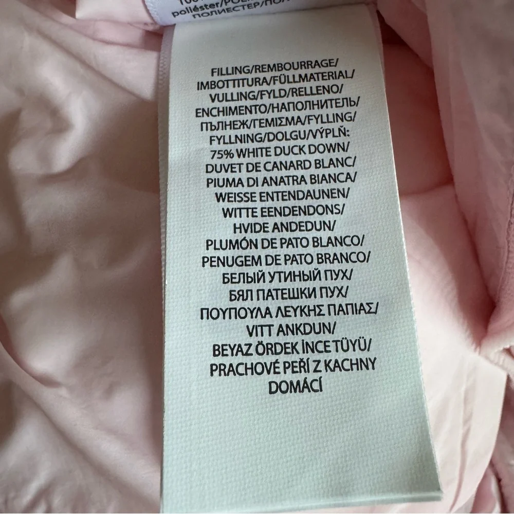 Ralph Lauren Pink Snowsuit Bib Baby Girl 9M White Duck Down Filler
